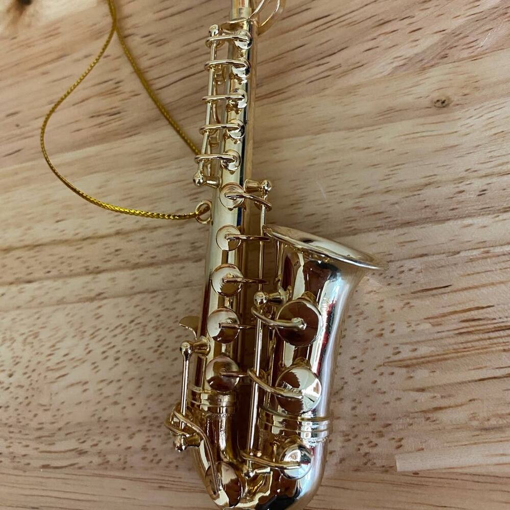 Gold Saxophone Holiday Ornament - Picture 4 of 8